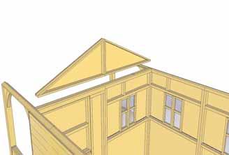 Hint: use a straight edge to check the angle of the gable framing and top plate. Both angles should line up. Adjust gable accordingly.