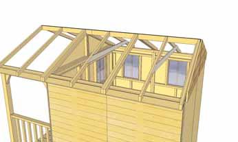 Have two helpers push walls at the top from the outside of shed until inside to inside measurement between front and