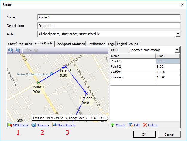Configuration Automatically when all points have been attended Select this option so that the route is finished automatically when all checkpoints have been attended.