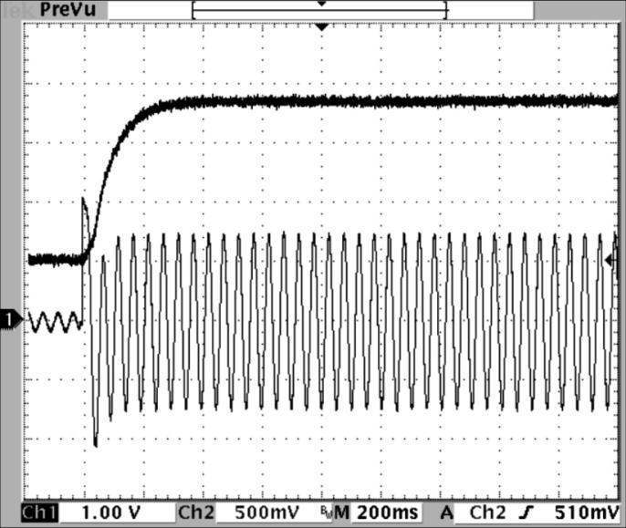 5.2 Response time The response time of the RCTrms is the time it takes the output of the transducer to settle given a change in magnitude of the measured current. Figures 7. and Figure 8.