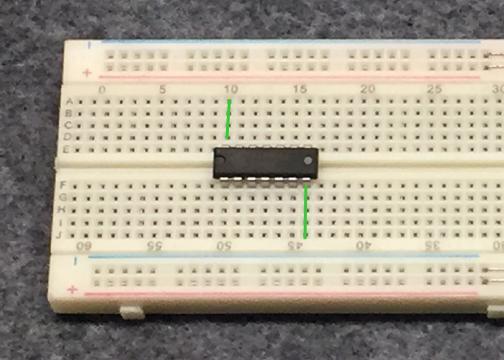 Simple CMOS Oscillator - Step 1 Insert the IC into the center of the