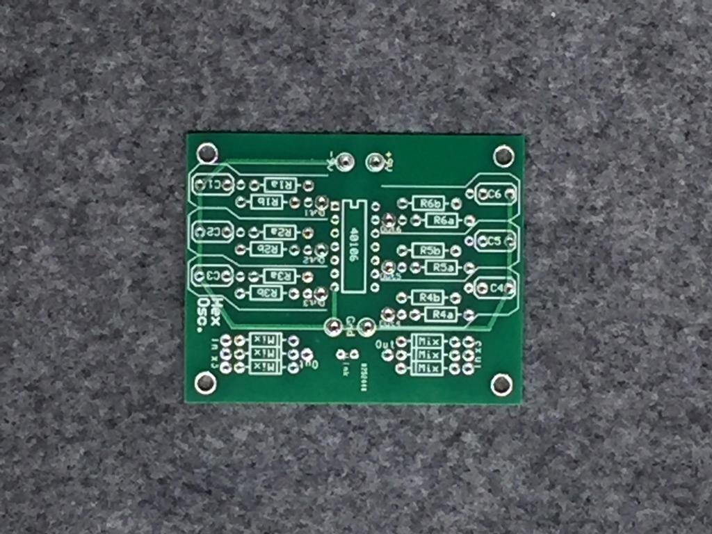 Triple CMOS Oscillator We ll use a Printed Circuit Board, which has holes for all the components and metal traces (instead of