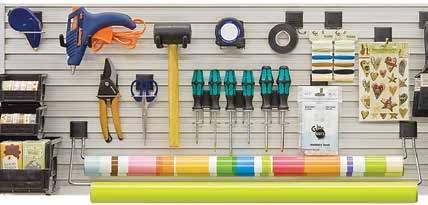 SPORTS KIT Work/Craft Bench Kit Includes: 3 plier hooks; 3 wrench hooks; 3 screwdriver hooks; 3 single hooks; 1 paper