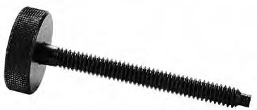 3-9/16 1-1/2 2-1/2 3-1/4 39 Dog Point Knurled Head Screws Material: 12L14 Steel Black Oxide Finish Case Hardened Many sizes conform to TCMAI standards Use for light clamping or holding Knurled head