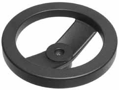 CLAMPING LEVERS & HANDLES 2 Spoke Aluminum Hand Wheels Material: High quality fine grain black powder coated gravity cast aluminum Available in a variety of diameters and bore sizes Custom bores,
