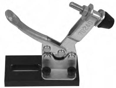 A B C D E G H J N/A 3/4 5/16 2-21/32 5/8 5/8 5/16 5/32 11/16 Large Toggle Clamp with Pad Holds parts for probing Base adjusts for placement Pad Inch Part No. K L M N P Q 14159 3.125.375 1.