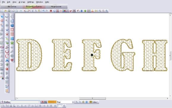 Getting Started Setting up Designs for Embroidery Block 1 In Embroidery Software, open the letter A, design #82002-36. Insert letter B, design #82002-37, position below the A.