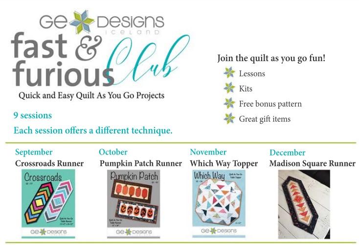 $50 to join the club Includes all 9 months of patterns plus a bonus pattern Kits