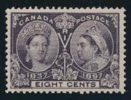 ...unitrade $700 89 E/P #55P, 55Pi 1897 6c yellow brown Jubilee Plate Proof, vertical pair,