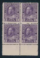 ..unitrade $600 173 ** #112iii 1922 5c violet Admiral, Wet Printing, mint never hinged marginal