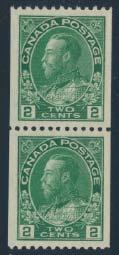 block of four, with line in V of SEVEN variety in top left and bottom right stamps (not
