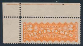 ...scott $517 262 ** #F1i 1880s 2c orange red Registration, mint never hinged, fresh, with bright colour and very fi ne.