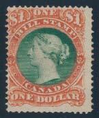 ... Est $500 294 */** #FB52 1868 $1 Queen Victoria Third Federal Bill Issue, on Pelure Paper, mint upper left marginal plate block of eight,