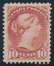 ...unitrade $500 70 #41 var 1890s 3c vermilion Small Queen with Vertical Stitch Watermark, used with light cancel.