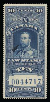 ...est $150 808 1890s-1953 Collection of 48 British Columbia Legal Documents with Revenue Stamps, most with BC law stamps (3x Victoria) between 1892 and 1930s and in order of issue (2nd to 7th, 9th).