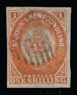 ...Scott $1,765 903 904 #17 1861 2d deep rose Heraldic with watermark, very deep colour for this value, a sound stamp with cut close or just into margins, fi ne. (Scott $175, SG 500).
