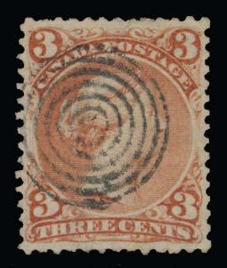 Large Queens continued 447 #29ii 1874 15c grey violet Large Queen with Pawnbroker variety, shows nicely free of the cancel, a few shorter perfs, still very fi ne.