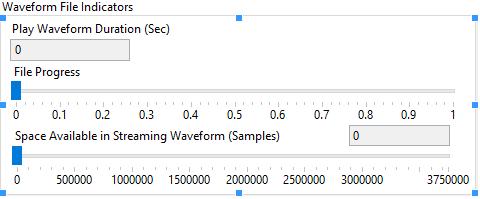 Output Sampling Rate (Hz) Indicates the sampling frequency of the generated IQ baseband waveform. Same sampling rate/iq rate must be used when using Play Waveform from File examples.