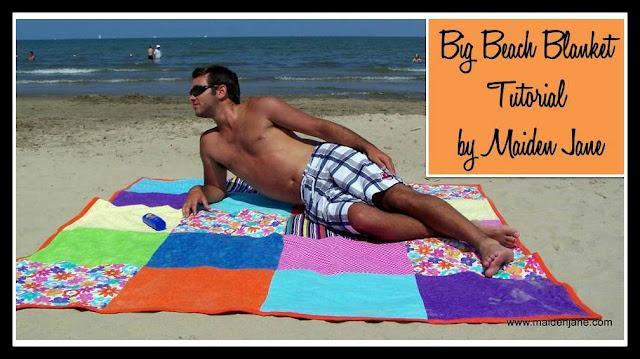 When I head to the beach, I need a big bag and a big blanket.