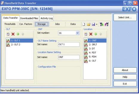 Customize Location Names, Inside and Outside The computer interface allows easy customization of OLT, ONT and location names.
