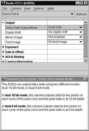 DRAFT Configuring the Camera 4.1.3 Configuration Tool Basics The RAM memory in the camera contains the set of parameters that controls the current operation of the camera.