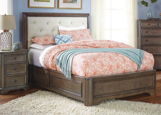 The angled edge of the solid wood frame plays beautifully off the drama of the soft, plush upholstery.