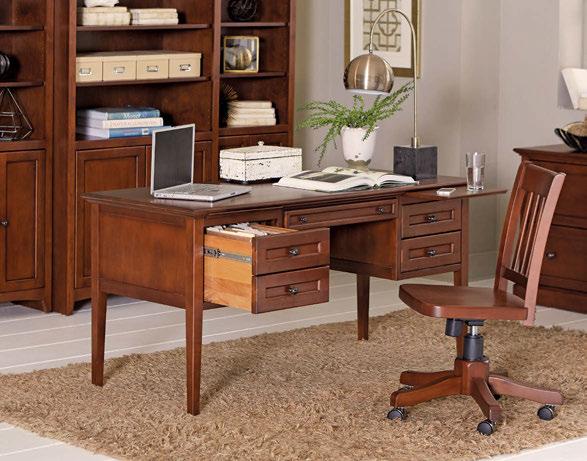 placed storage to create the ideal home office pieces. Made from solid American Alder and Alder veneered hardwoods, these items are built to last. Glazed Antique Cherry or Caffè finish.