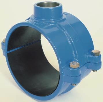 fitted with PE sleeve), available for pipes with nominal widths of DN 50 to DN 150 hard PVC connection piece and