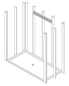 The hanging rail (G) should be centered on the back wall. Use a level (not included) to ensure the hanging rail (G) is positioned correctly. Hardware Used 2 73 in. 19 in. 22 in. G 19 in.