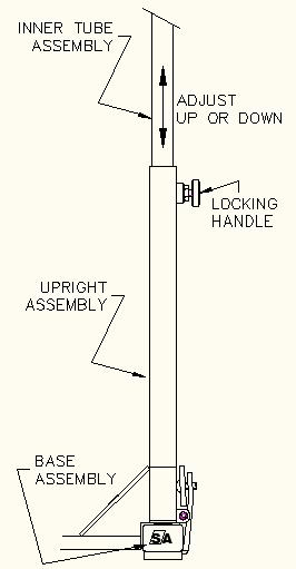 2. Loosen the Spin-Snap Lock Device on each side of the Uprights, by turning the Spin Lock portion, round disc, counterclockwise. (See Fig. 15) 3.