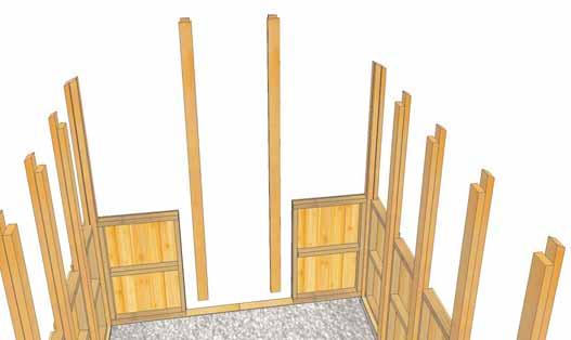 15. Install the Vertical Posts from the Front Set of