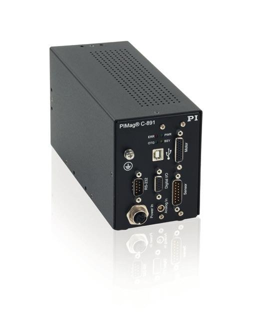 PIMag Motion Controller FOR LINEAR MOTORS WITH AVERAGE POWER CONSUMPTION C-891 Maximum average current consumption 3 A 20 khz control bandwidth USB interface for sending commands and for
