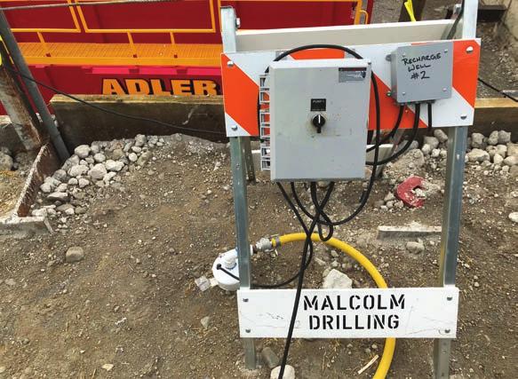 Malcolm uses recharge well systems in areas where there is a need to control the groundwater drawdown on the outside of an excavation, to reduce the settlement created by dewatering.
