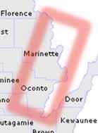 Future Phragmites treatment areas Treat within Marinette and Oconto counties