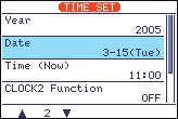 Push [SET] blinks. e Push [F-3 SET] to enter the set date. [Z(MENU/GRP)] to cancel the setting. r Push [Z(MENU/GRP)] twice to exit time Set mode.