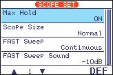5 FUNCTIONS FOR RECEIVE D Displays signals around the displayed frequency within the selected span. The set frequency is always displayed at the center of the screen. q Set a mode and frequency.
