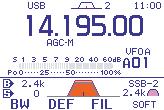 FUNCTIONS FOR RECEIVE 5 D q Select SSB, CW, RTTY or AM mode. and cannot be set. w Select M-1. [MENU/GRP] for 1 second once or twice to select the menu group M.