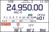 5 FUNCTIONS FOR RECEIVE D The manual notch function can be used in SSB, CW, RTTY and AM modes. Push [MNF/ADJ] momentarily to turn the manual notch function ON or OFF.