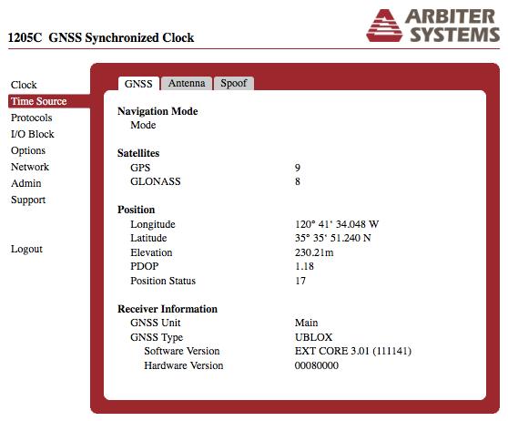 5.3 User Interface 43 5.3.9 GNSS Information Select the Time Source menu and click on the GNSS tab to view all the satellite