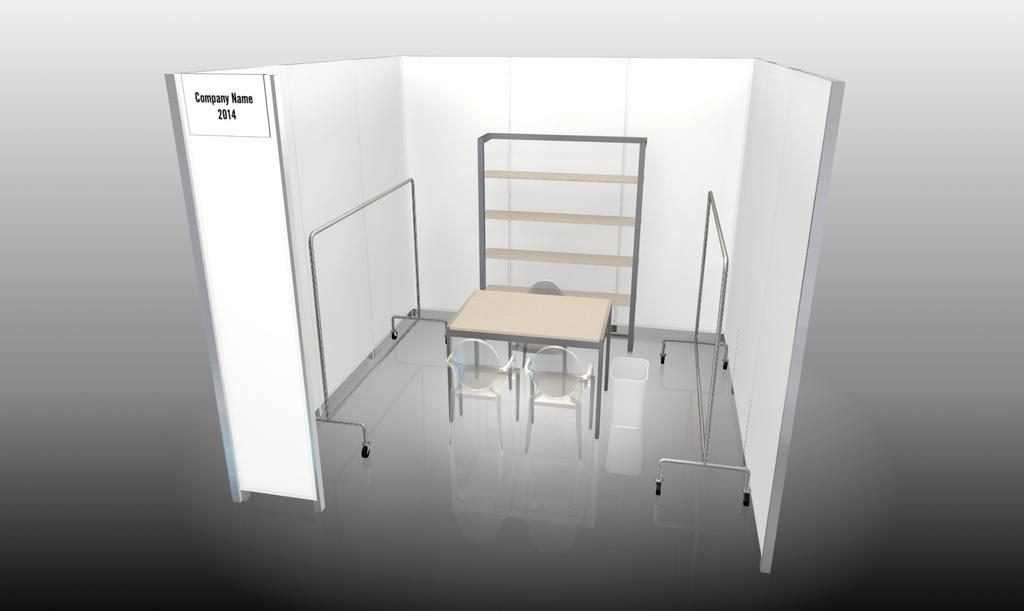 STANDARD BOOTH PACKAGE 10 x 10 STANDARD BOOTH INCLUDES:» 3 Accessories» 3 Chairs» 1