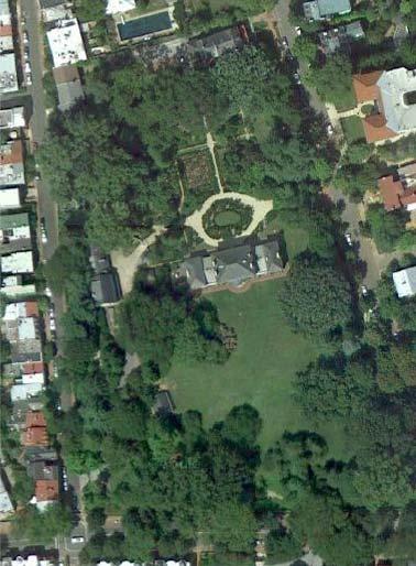 N Figure 4: Aerial of the Tudor Place Property (outlined in red), Showing the