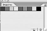 6-4 We may also load the Color Table (.act) files into the Swatches palette, and use the same set of colors there. If the Swatches palette is not visible on screen, go to Window>Swatches.
