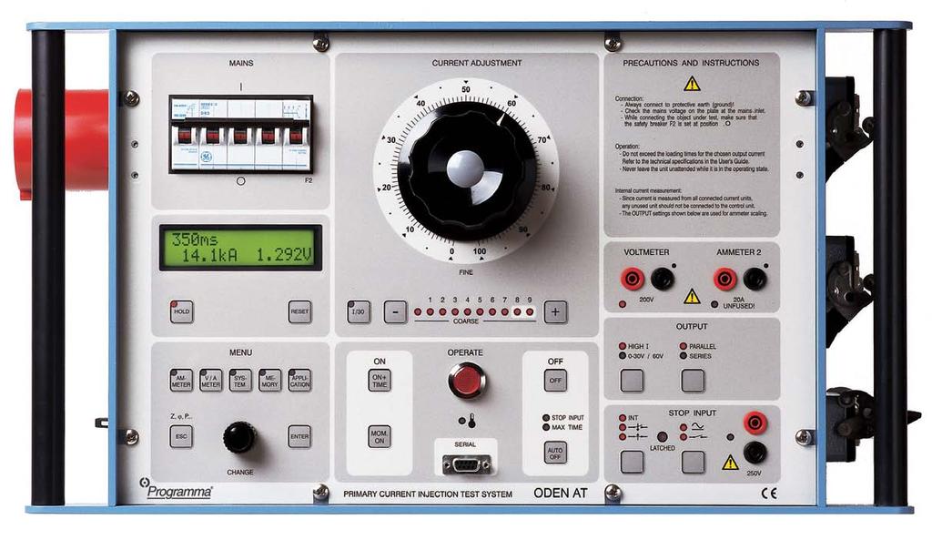 Features and Benefits 1. Display. The display presents time, current, voltage, current shown on ammeter 2 and phase angle.
