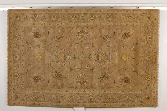 OUSHAK GARDEN Colors: Beige/Taupe Material: 100% Sardinian wool KASHAN USHAK Colors: Ivory/Raspberry Material: New