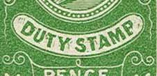 value in issued colour of yellow green, imperforate on white wove watermarked Crown over Q