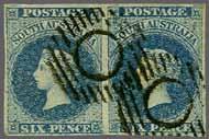 tied by PAID / ADELAIDE S.A. datestamp (Aug 4) in blue. Exceptional quality, a most attractive cover. 7 6 200 ( 180) 2 d. 'blood' red, wmk.