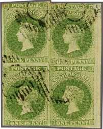 missing, used on 1857 entire letter within Adelaide, with PAID / ADELAIDE S.A. datestamp in red (May 4) at left. A most unusual entire.