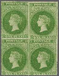 82 221 Corinphila Auction 23 November 2017 1858/59, Adelaide Printing, First rouletted issue Port Adelaide ca.