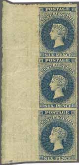 Large Star, rouletted, a fine example used on 1867 registered cover to Rowlands Flat, neatly tied by 'Adelaide / S.A.' cds in black with curved REGISTERED handstamp in black at left.