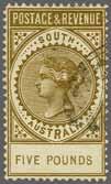 200a * 1'000 ( 890) 6277 6278 6278 Adelaide's Government House 1886/96: 4 lemon, wmk. Crown over SA upright, perf.
